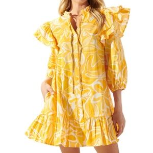 SUGARLIPS Dayglow Tropics Sammy Ruffle Drop Waist Dress S